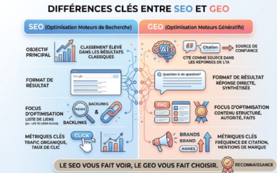 Comment le GEO diffère-t-il du SEO traditionnel pour les entreprises ?